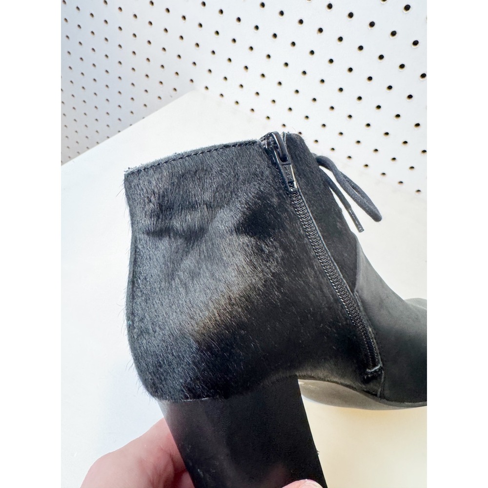 Seychelles by Corey Lynn Calter | Black Leather Calf Hair Pointed Toe Booties - Picture 5 of 10